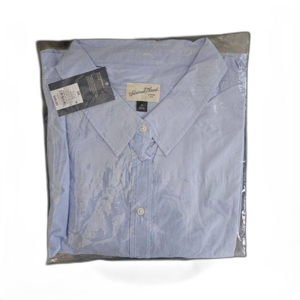 Universal Threads Blue Long Sleeve Button Up Dress Shirt Business Casual Top